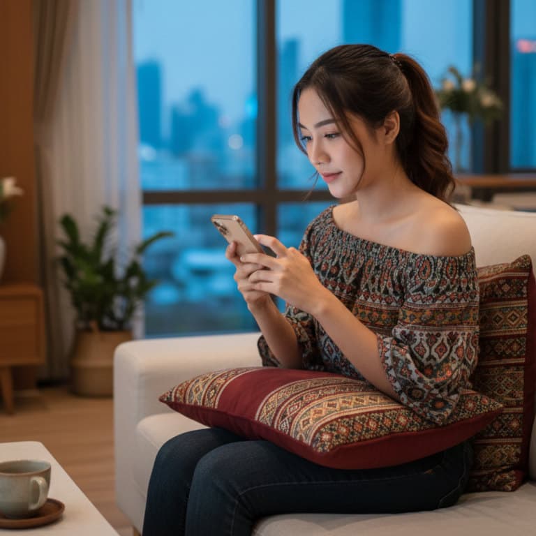 Person using Thai Flash to learn Thai